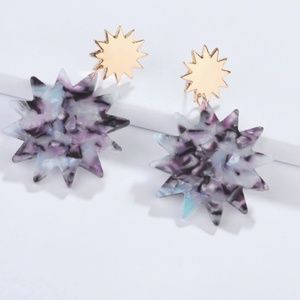 Multicolored Sunburst Drop Earrings